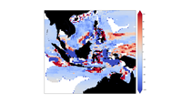 Anchovie map showing abundance change between 2000-2020 and 2040-2060